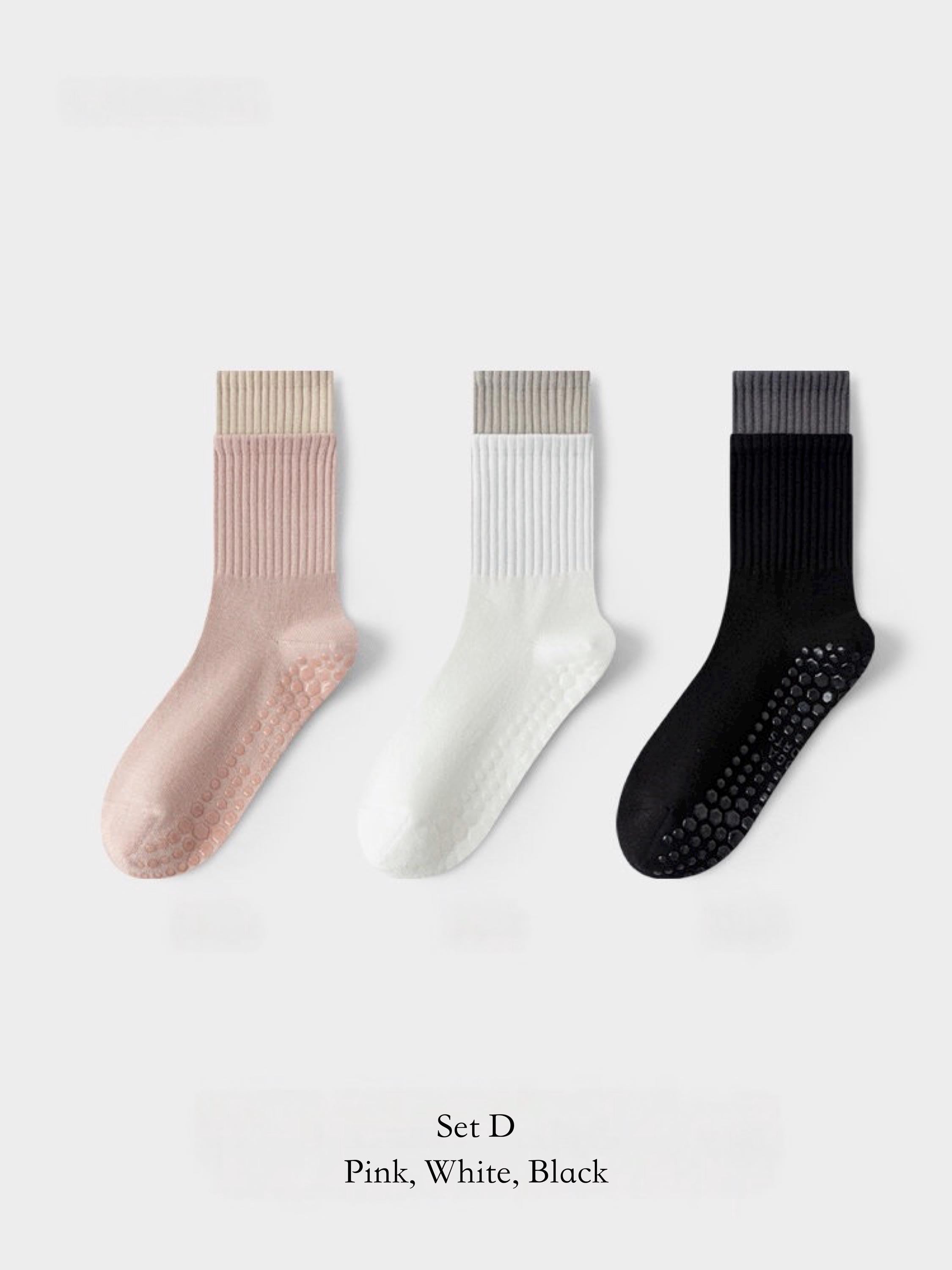 Pink Lian Loungewear Pilates grip socks for women, cotton yoga socks with non-slip grip and relaxed fit for workout and barre.