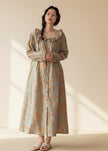 Lian Loungewear bamboo cotton pajama set with lightweight fabric and button-up design, featuring matching top and pants.