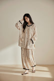 Pink gauze cotton pajama set for women by Lian Loungewear, featuring comfortable relaxed-fit top and pants.
