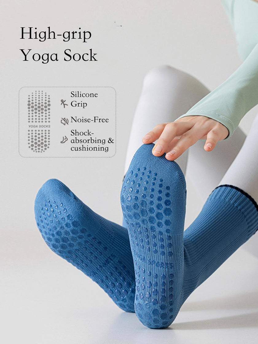 Pink Lian Loungewear Pilates compression socks for women with non-slip grip, arch support, and a tight fit for stability during yoga.