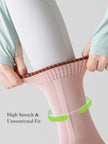 Pink Lian Loungewear Pilates compression socks for women with non-slip grip, arch support, and a snug fit for yoga and barre workouts.