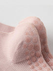Pink Lian Loungewear Pilates compression socks for women, non-slip yoga and barre socks with arch support and snug fit for stability.