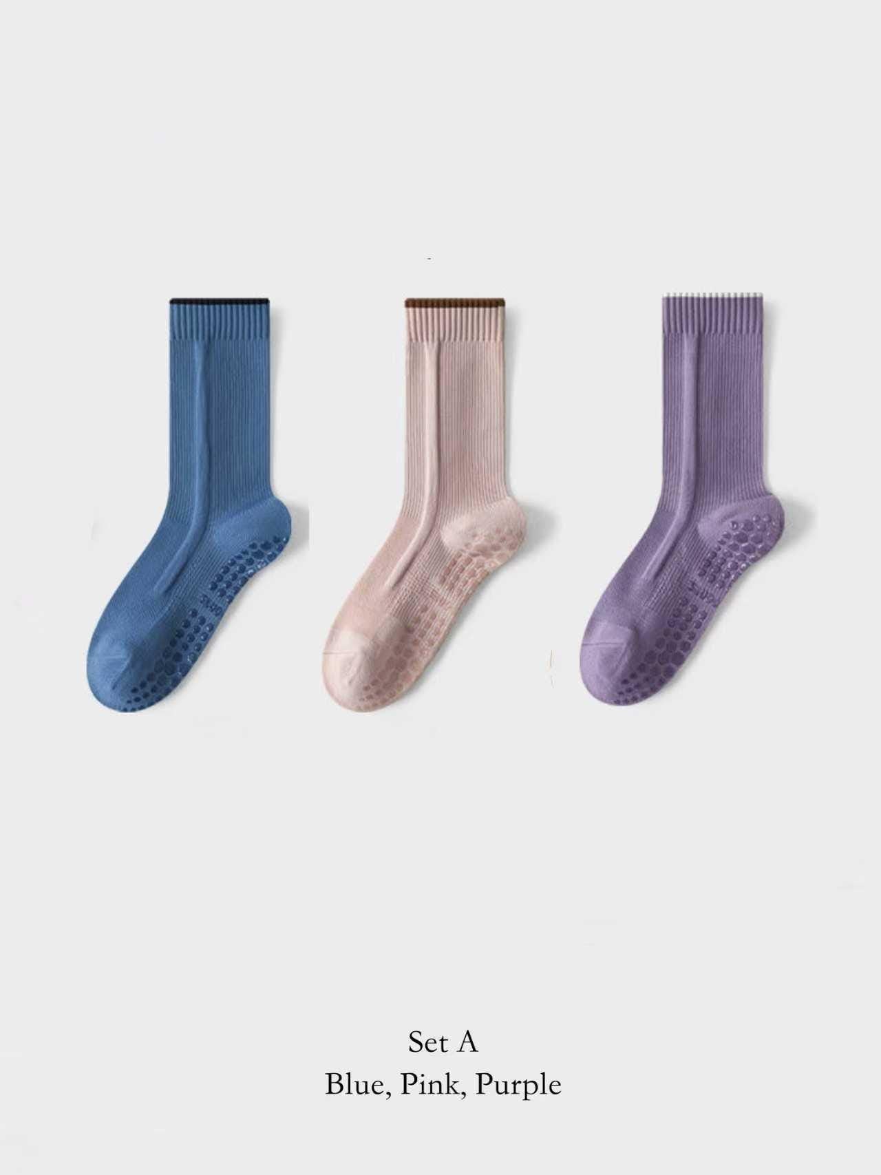 Pink Lian Loungewear Pilates compression socks for women with non-slip grip, arch support, and a snug fit for yoga and barre activities.