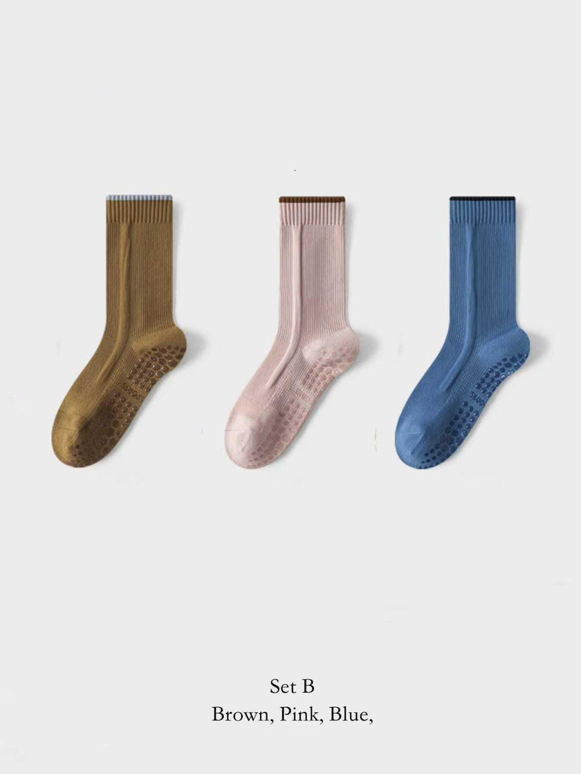 Pink Lian Loungewear Pilates compression socks for women, non-slip yoga and barre socks with arch support and a tight fit.