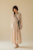 Lian Loungewear embroidered bamboo cotton kimono-style bathrobe, lightweight loungewear with intricate embroidery and relaxed fit.