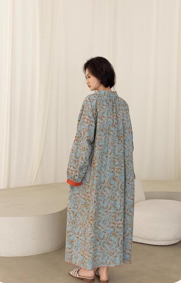 Lian Loungewear bamboo cotton pajama set with lightweight button-up design, featuring a relaxed fit and soft fabric.