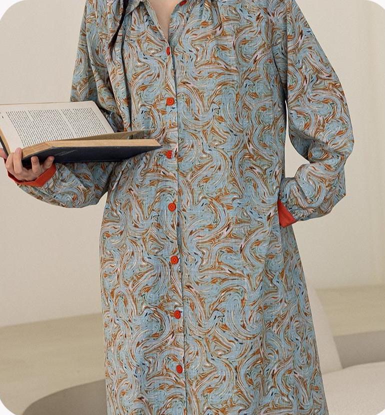 Lian Loungewear bamboo cotton pajama set with lightweight fabric, button-up top, and relaxed fit for comfortable loungewear.