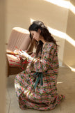 Handmade bamboo cotton kimono robe from Lian Loungewear, lightweight ankle-length loungewear with relaxed fit and natural fabric.