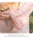 Lian Loungewear bamboo cotton embroidered pajama dress with floral embroidery, soft and comfortable for relaxed wear.