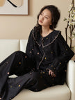 Lian Loungewear bamboo cotton pajama set featuring a scalloped Peter Pan collar dress, soft and comfortable sleepwear for women.