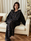 Lian Loungewear bamboo cotton pajama set featuring a scalloped Peter Pan collar dress, soft and comfortable for relaxed wear.