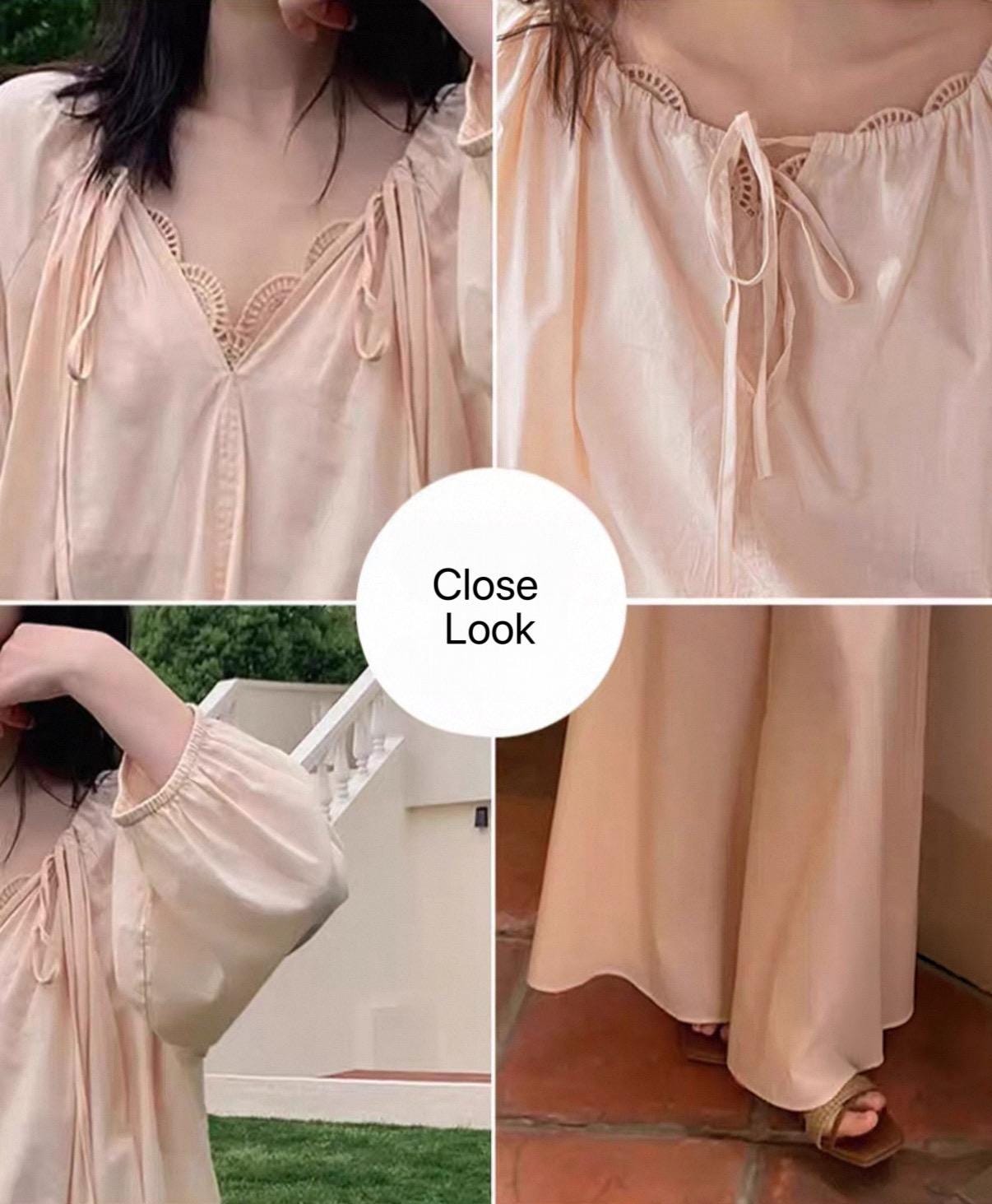 Lian Loungewear bamboo cotton pajama set with long and short pants in beige, comfortable and breathable sleepwear for women.