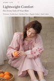 Pink bamboo slub cotton pajama dress by Lian Loungewear, soft and comfortable loungewear with relaxed fit and casual style.