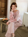 Pink bamboo slub cotton pajama dress by Lian Loungewear, soft and comfortable sleepwear with relaxed fit