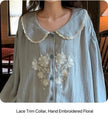 Lian Loungewear embroidered double gauze cotton pajama set with lightweight sleepwear design, soft and comfortable for relaxing nights.