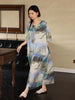 Lian Loungewear watercolour tie dye bamboo cotton pajamas set or dress with soft, colorful fabric and relaxed fit.
