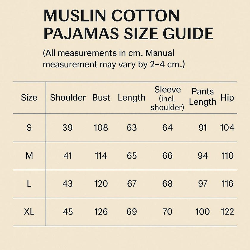 Lian Loungewear gauze cotton pajama set with embroidered sleeve, soft and comfortable sleepwear for women.