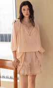 Lian Loungewear bamboo cotton pajama set with long and short pants, soft and comfortable sleepwear for women.