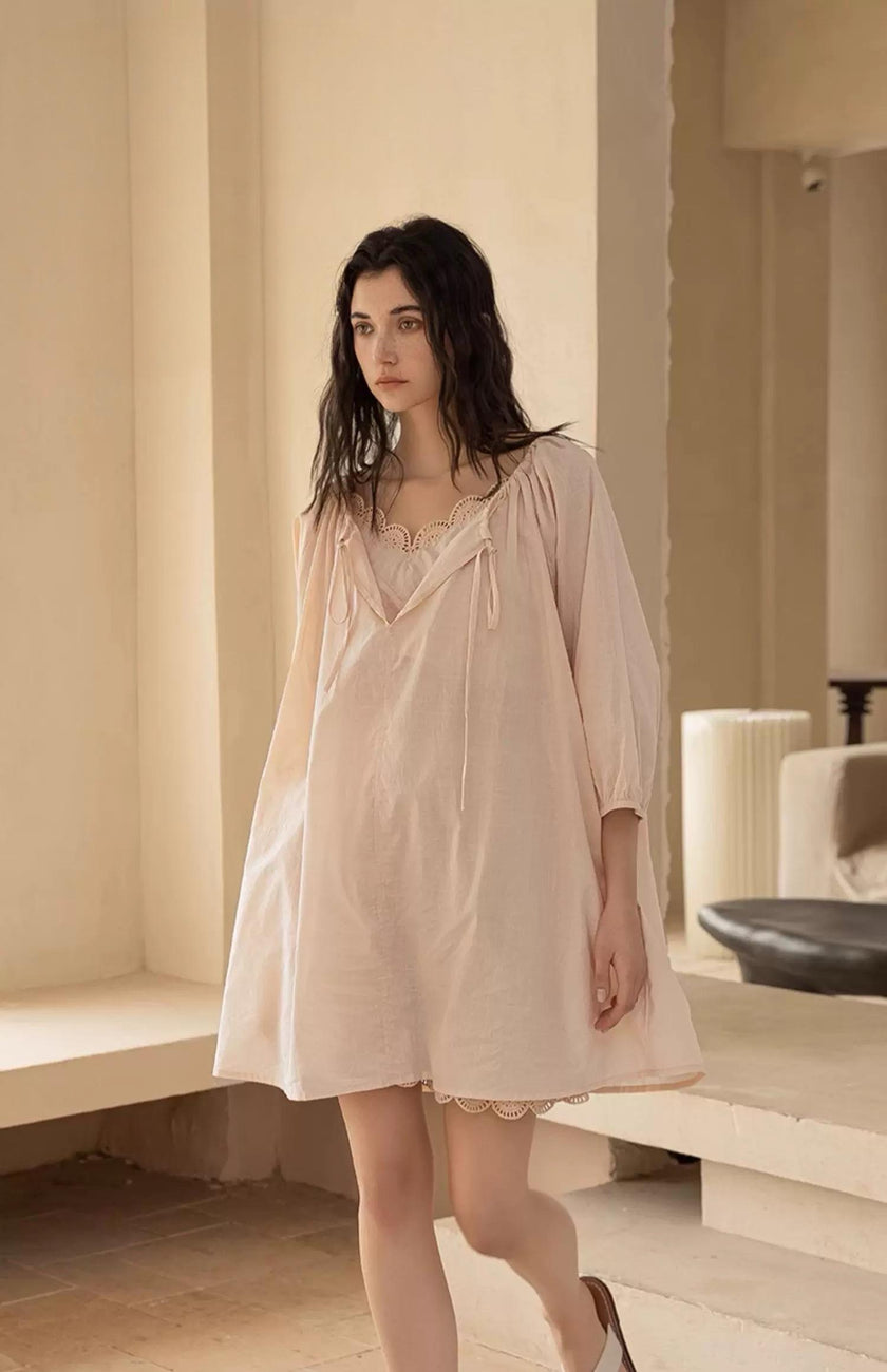 Lian Loungewear bamboo cotton pajama set with long and short pants, soft, comfortable sleepwear for relaxing nights.