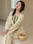 Lian Loungewear Oriental Floral Bamboo Cotton Sleepwear set with floral pattern and soft fabric, ideal for comfortable sleep.
