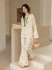 Lian Loungewear Oriental Floral Bamboo Cotton Sleepwear set featuring a floral print and soft, breathable fabric for comfortable sleep.