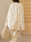 Lian Loungewear Oriental floral bamboo cotton sleepwear, featuring a comfortable, stylish pajama set with a floral pattern.