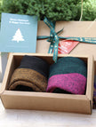 Lian Loungewear Merino wool gift pack with thermal slipper socks, cushioned terry-lined alpaca socks for men and women.
