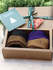 Lian Loungewear Merino Wool Socks Gift Pack with thermal slipper and alpaca socks, cushioned terry-lined for men and women.