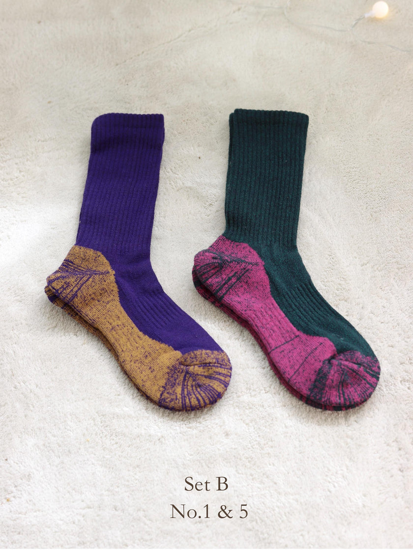 Lian Loungewear Merino Wool Socks Gift Pack with thermal slipper and alpaca socks, cushioned terry-lined for men and women.
