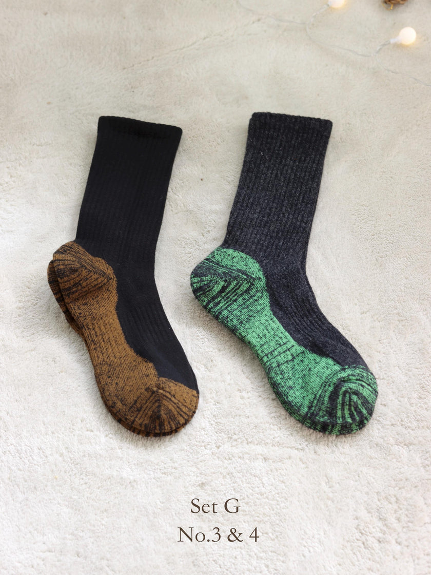 Lian Loungewear Merino wool gift pack with thermal slipper socks and alpaca socks for men and women, cushioned and terry-lined.