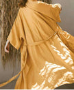 Lian Loungewear 100% linen kimono robe for women in white, lightweight summer bathrobe, Japanese-inspired loungewear, 6 colors.