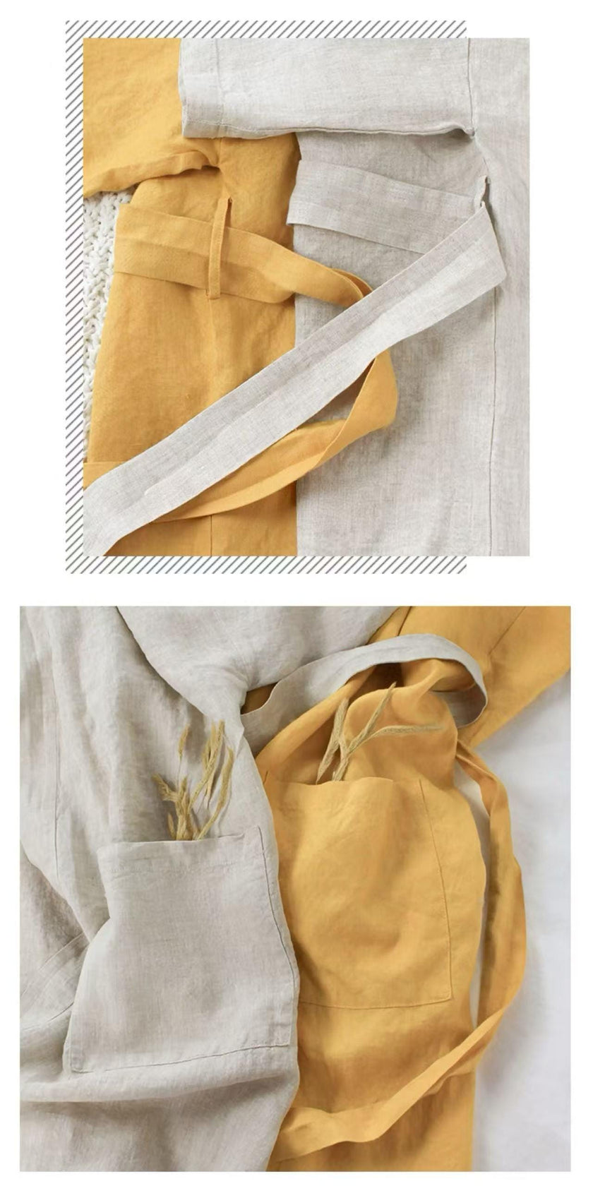 White 100% linen kimono robe for women, lightweight Japanese loungewear, with a relaxed fit and six color options.