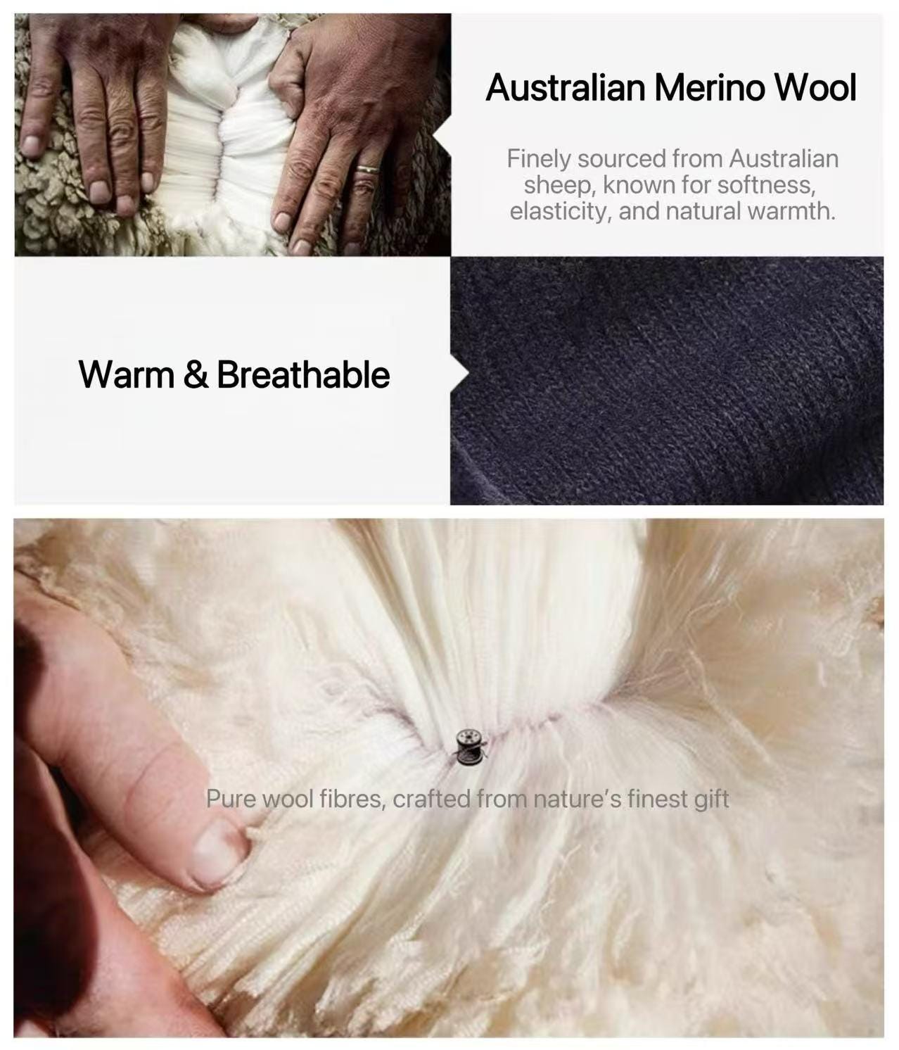 Australian Merino Wool Socks gift box by Lian Loungewear, warm thermal winter socks for men and women, cozy everyday gift set.