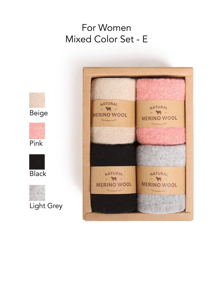 Australian Merino Wool Socks gift box by Lian Loungewear, warm thermal winter socks for men and women, cozy and stylish.