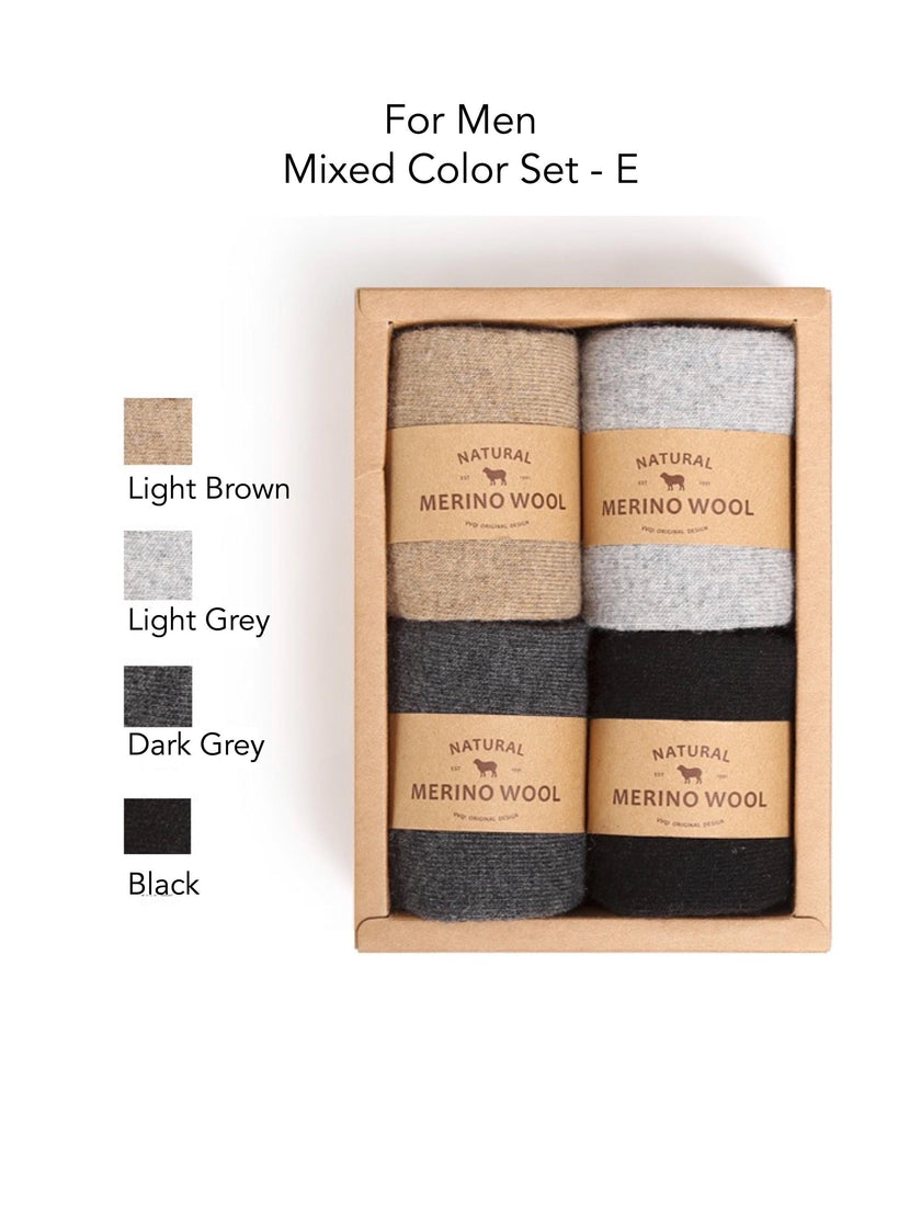 Australian Merino Wool Socks gift box by Lian Loungewear, warm thermal winter socks for men and women, cozy everyday gift set.