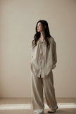 Women’s cotton pyjamas set from Lian Loungewear featuring a comfortable, relaxed fit in soft, breathable fabric for home wear.