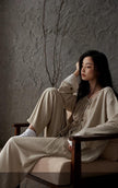 Lian Loungewear women's cotton pyjamas set featuring a relaxed fit, soft fabric, and a comfortable, Zen-inspired design.