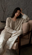 Lian Loungewear women's cotton pyjamas set featuring a comfortable, relaxed fit for cozy home wear and sleep.