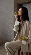 Lian Loungewear women's cotton pyjamas set featuring a comfortable, relaxed fit for cozy home wear.