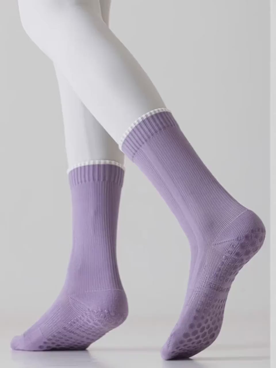 Pilates Grip Socks, Yoga Non Slip Sticky Socks, Barre Crew Socks, Workout Socks For Women, 6 Colour Options