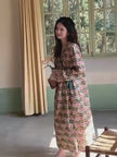 Handmade Bamboo Cotton Kimono Robe: Lightweight Loungewear, Ankle Long Robe