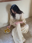 Butter Yellow Bamboo Lounge Set: Ruffle Sleeve Loungewear