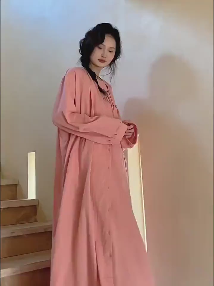 Bamboo Cotton Robe & Nightgown Set, Embroidered Lounge Sleepwear